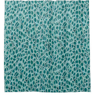 Teal Fusion Shower Curtain