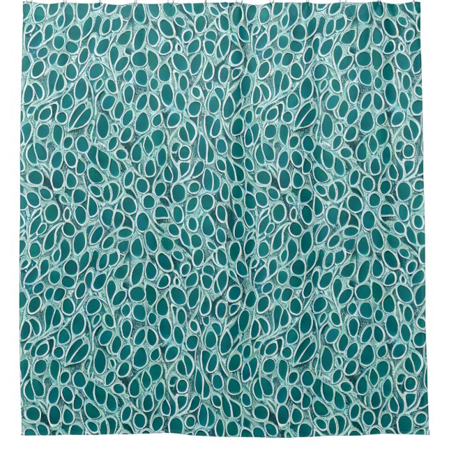 Teal Fusion Shower Curtain (Front)