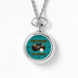 Teal Future Lawn Bowls Champion, Necklace Watch.