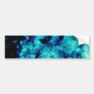 Teal Galaxy Bumper Sticker