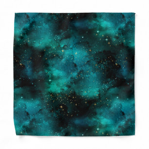 Teal Galaxy Series Design 1 Bandana