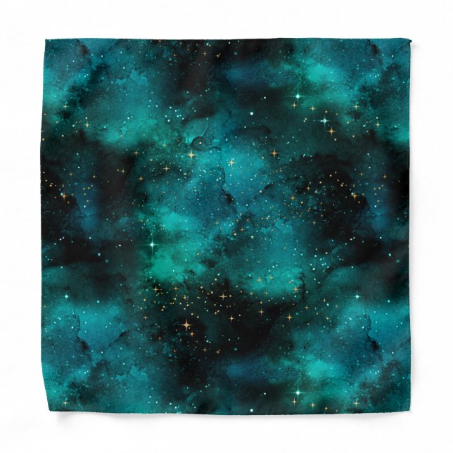 Teal Galaxy Series Design 1 Bandana (Front)