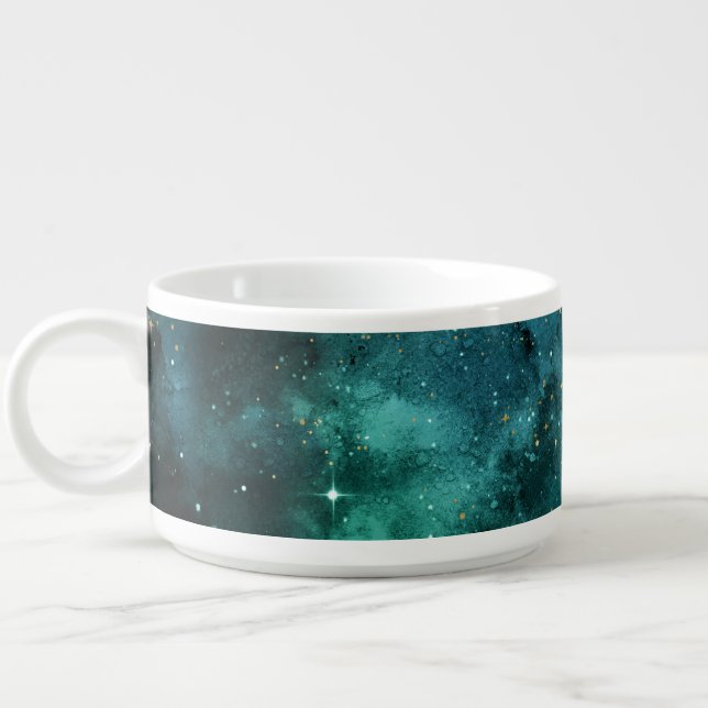Teal Galaxy Series Design 1  Bowl (Right)