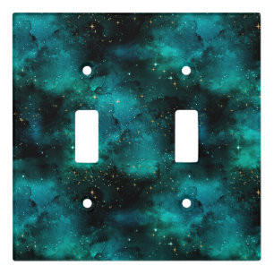 Teal Galaxy Series Design 1 Light Switch Cover