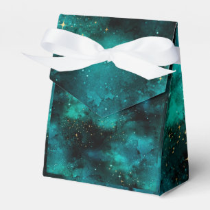 Teal Galaxy Series Design 1 Tote Bag Favor Boxes