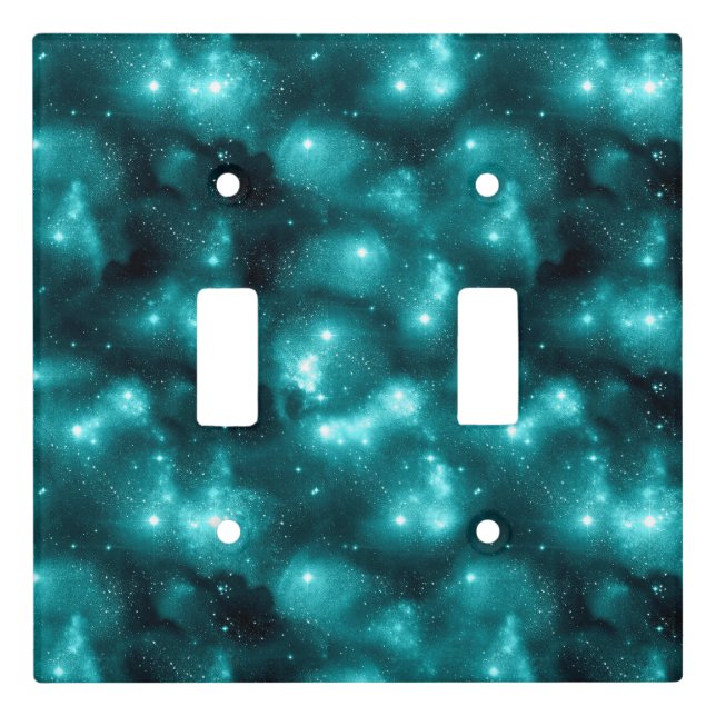 Teal Galaxy Series Design 3  Light Switch Cover (Front)