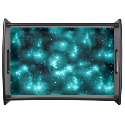 Teal Galaxy Series Design 3  Serving Tray