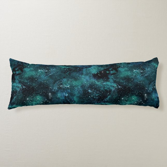 Teal Galaxy Series Design 4 Body Pillow (Front)
