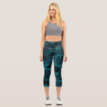 Teal Galaxy Series Design 4   Capri Leggings<br><div class="desc">Teal Galaxy Series Design: perfect for use in gifts or decoupage.  Space and astronomy lovers will enjoy the thoughtfulness and the personalized coordinated gift wrapping.</div>