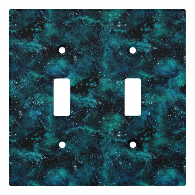 Teal Galaxy Series Design 4  Light Switch Cover (Front)