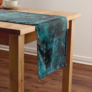 Teal Galaxy Series Design 4 Medium Table Runner