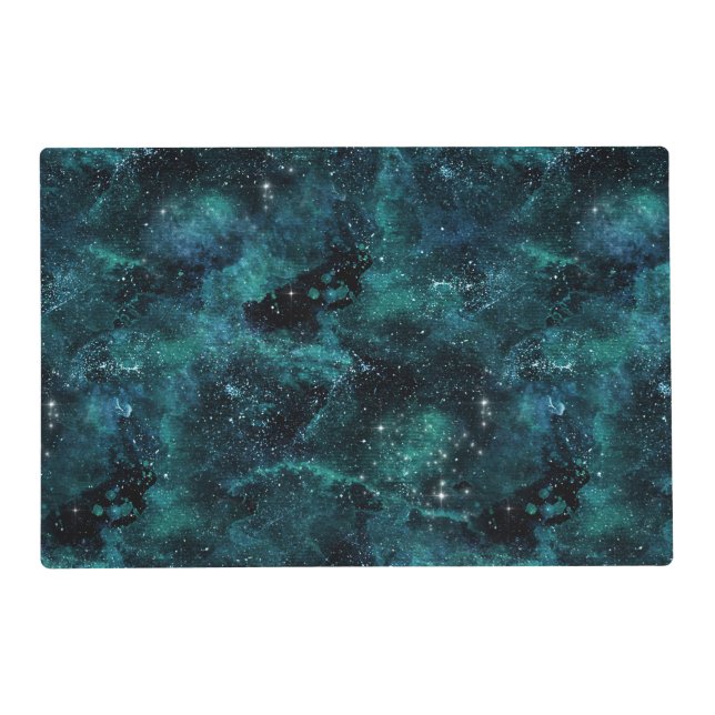 Teal Galaxy Series Design 4  Placemat (Front)