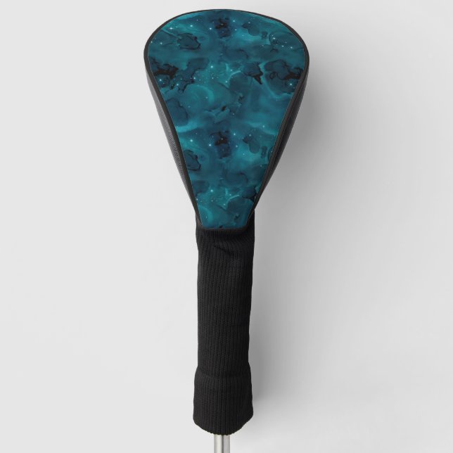 Teal Galaxy Series Design 5 Golf Head Cover (Front)