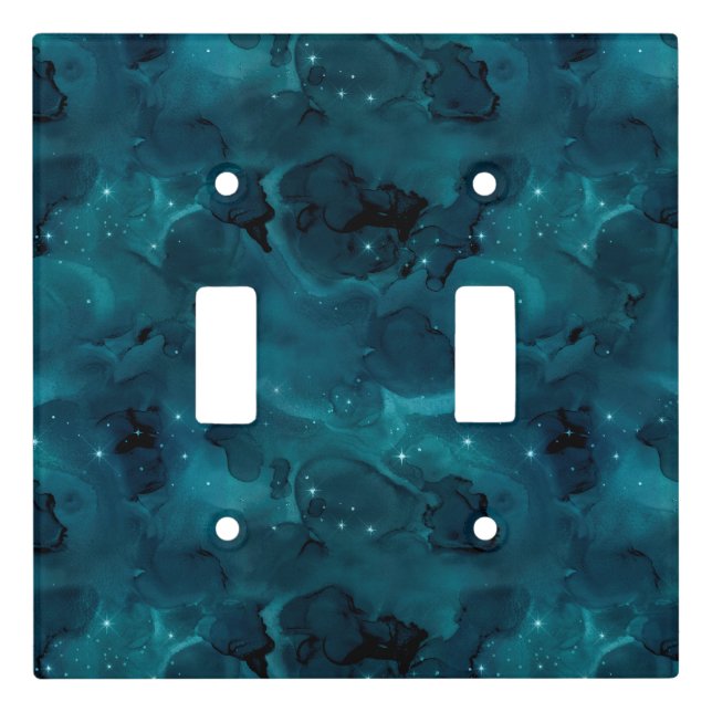 Teal Galaxy Series Design 5  Light Switch Cover (Front)