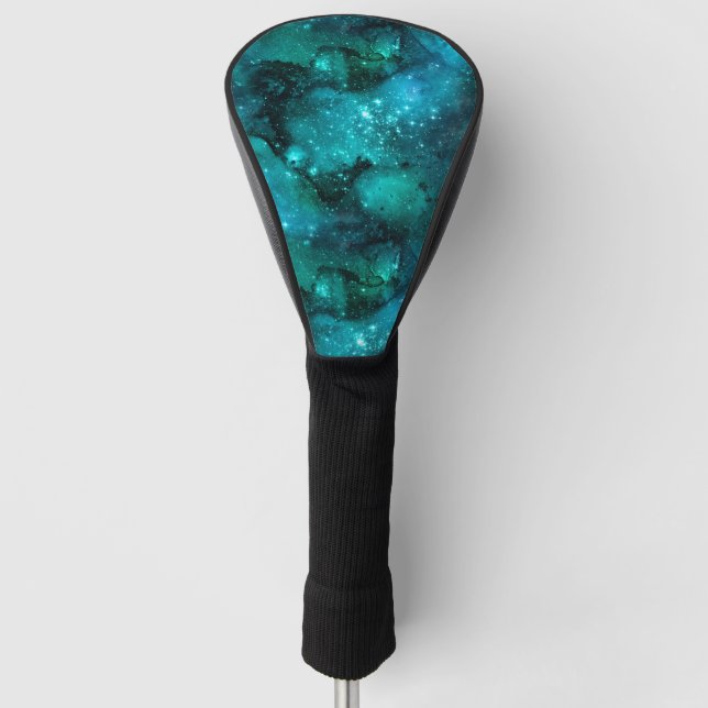 Teal Galaxy Series Design 6 Golf Head Cover (Front)