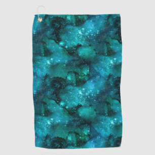 Teal Galaxy Series Design 6 Golf Towel