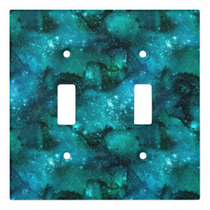 Teal Galaxy Series Design 6 Light Switch Cover