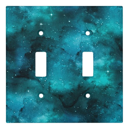 Teal Galaxy Series Design 7  Light Switch Cover