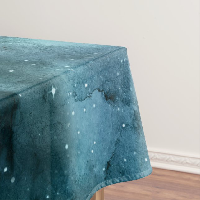 Teal Galaxy Series Design 7 Tablecloth (In Situ)