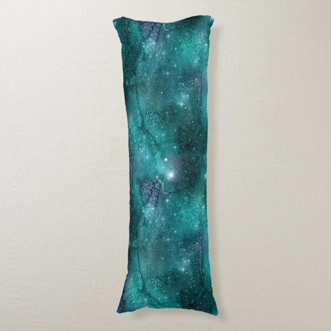 Teal Galaxy Series Design 8 Body Pillow (Front Vertical)