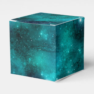 Teal Galaxy Series Design 8 Favor Boxes