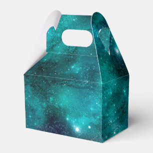 Teal Galaxy Series Design 8 Favor Boxes