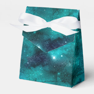 Teal Galaxy Series Design 8 Favor Boxes