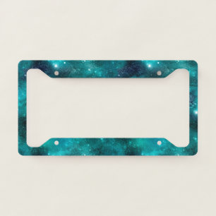 Teal Galaxy Series Design 8 License Plate Frame