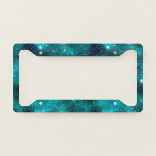 Teal Galaxy Series Design 8  License Plate Frame