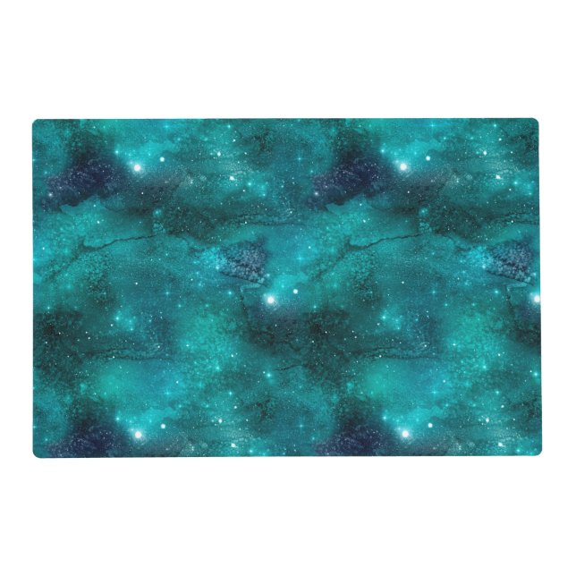 Teal Galaxy Series Design 8 Placemat (Front)