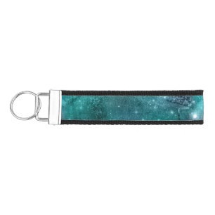 Teal Galaxy Series Design 8 Wrist Keychain