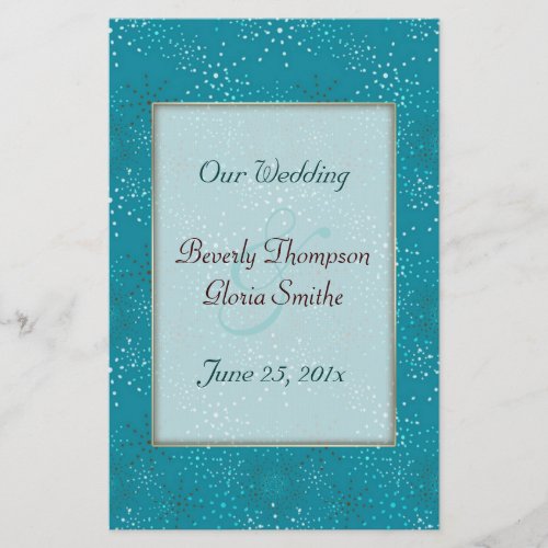 Teal Galaxy WEDDING program