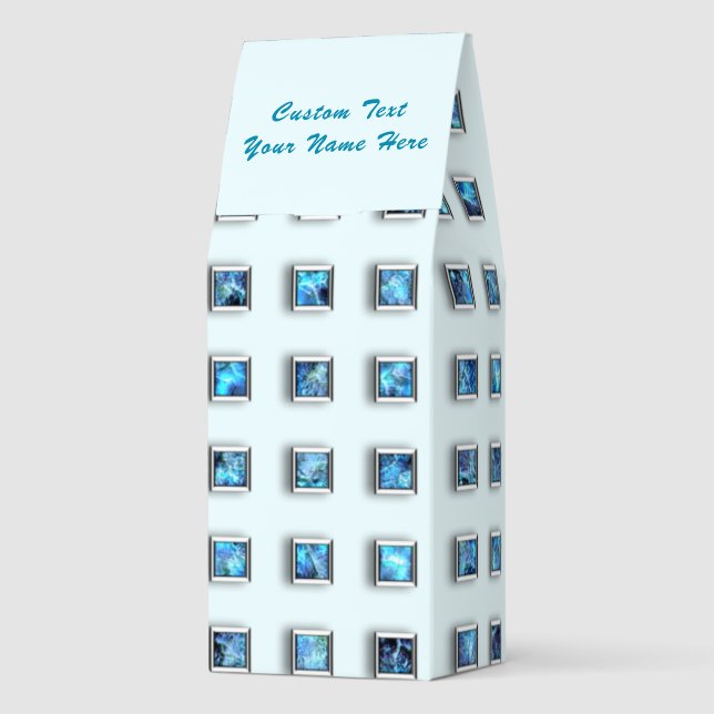 Teal Gemstone Custom Text QR Code Roasted Coffee (Back)