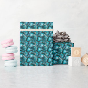 Teal Gemstones Wrapping Paper