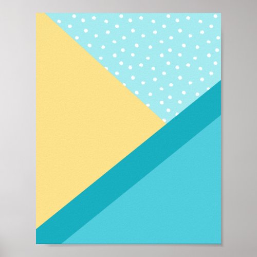 Teal Geometric Daylight Modern Colorblock Art Poster