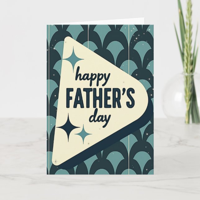 Teal Geometric Fathers Day Card (Front)