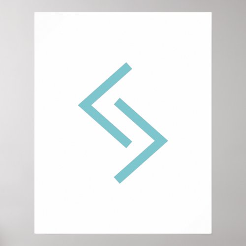 Teal Geometric Jera Year Viking Rune Poster