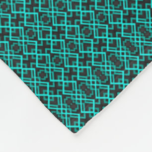 Teal Geometric Lattice Blanket