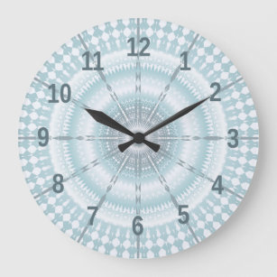 Teal Geometric Mandala Large Clock