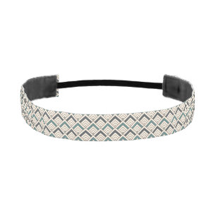 Teal Geometric Pattern Athletic Headband