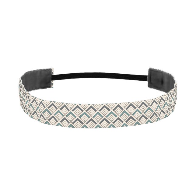 Teal Geometric Pattern Athletic Headband (Front)