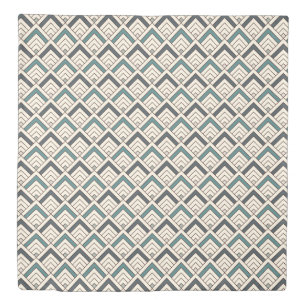 Teal Geometric Pattern Duvet Cover