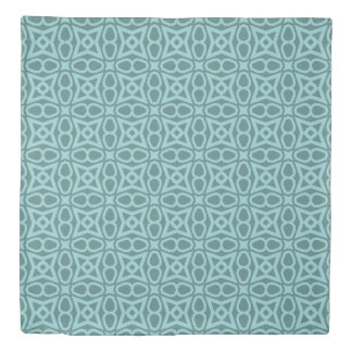 Teal Geometric Pattern Duvet Cover