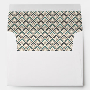 Teal Geometric Pattern Envelope