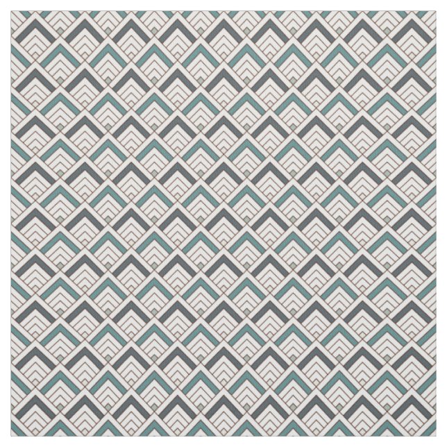 Teal Geometric Pattern Fabric (Swatch)