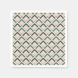 Teal Geometric Pattern Napkins