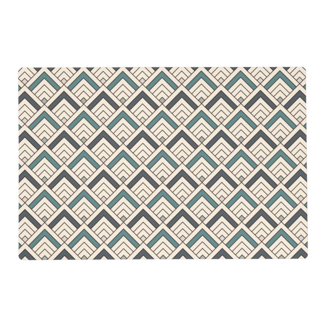 Teal Geometric Pattern Placemat (Front)