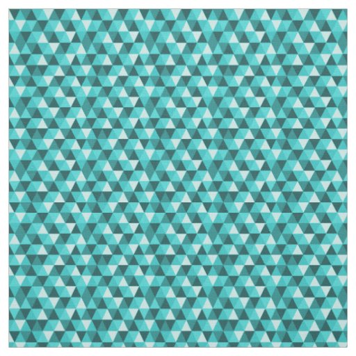 Teal Geometric Triangles Pattern Fabric