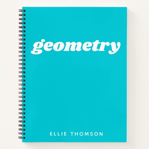 Teal Geometry Personalized Math Graph Paper Notebook