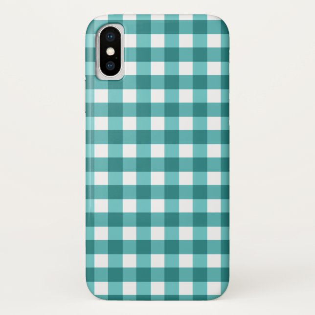 Teal gingham Case-Mate iPhone case (Back)